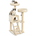 Amazon Basics Torre en árbol con cerramiento y plataforma doble para gatos grande