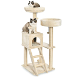 Torre en árbol grande para gatos con cerramiento y plataformas Amazon Basics